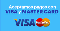 Aceptamos pagos con Visa y Mastercard